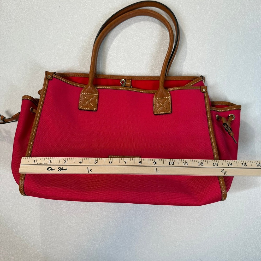 Dooney & Bourke Pink Leather Trim Nylon Tote Bag Shoulder Bag - Picture 6 of 14